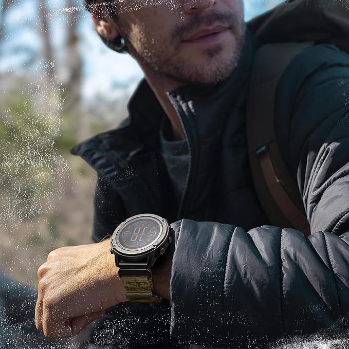 Bandletic Tactical Nylon Compatible with Garmin Fenix 8 51mm 7X 6X 5X Watch Band - 26mm Quick Fit Rugged Strap for Fenix 7X 6X Pro/5X Plus/3/3 HR/Instinct 2X Solar 3 50mm /Enduro/Quatix/Tactix/Epix
