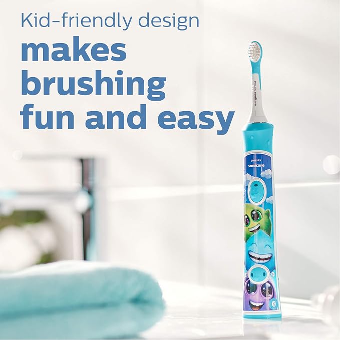 Philips Sonicare for Kids 3+ Genuine Replacement Toothbrush Heads, 2 Brush Heads, Turquoise and White, Compact, HX6032/94 & Genuine W DiamondClean Toothbrush Heads, 2 Brush Heads, Black, HX6062/95