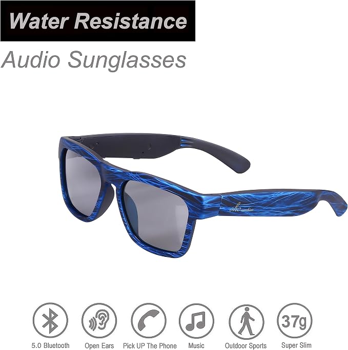 OhO sunshine Bluetooth Audio Sunglasses, Lightweight Open Ear Sport Glasses, 10H Playtime,Water Resistant with Voice Control