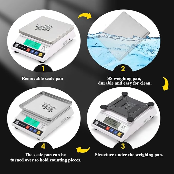 CGOLDENWALL High Precision Scale 5kg 0.1g Digital Accurate Electronic Balance Lab Scale Laboratory Industrial Scale Weighing and Counting Scale Scientific Scale CE 0.1g (5kg, 0.1g)
