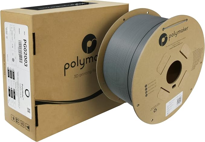 Polymaker PA6-GF Nylon Filament 1.75mm 2kg Grey Glass Fiber Nylon 3D Printing Filament - PolyMide PA6-GF Warp Free 3D Printer Filament