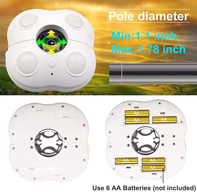 HONWELL Patio Umbrella Lights Outdoor Umbrella Pole Light Battery Operated Cordless 12 Color Changing Umbrella Light with Remote, Multi Colored LED Outside Lights for Deck Umbrella Camping Tents