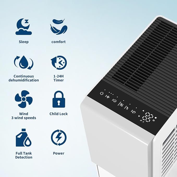 4500 Sq.ft Whole House Dehumidifier, 100 Pints Large Dehumidifier for Basement, Ultra Quiet, Continuous Drain Hose & 5.5L Water Tank, Auto Defrost, Smart Mode, 24H Timer for Bedroom,Office