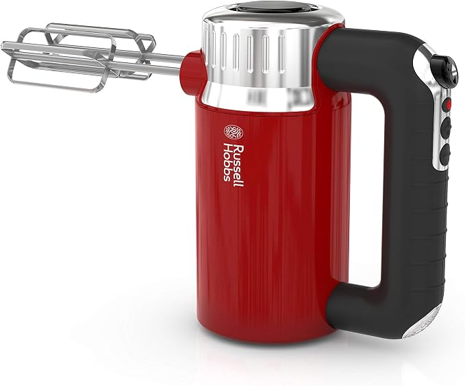 Remington Russell Hobbs MX3100RDR Retro Style Hand Mixer, 4 Speeds + Turbo Boost, Red
