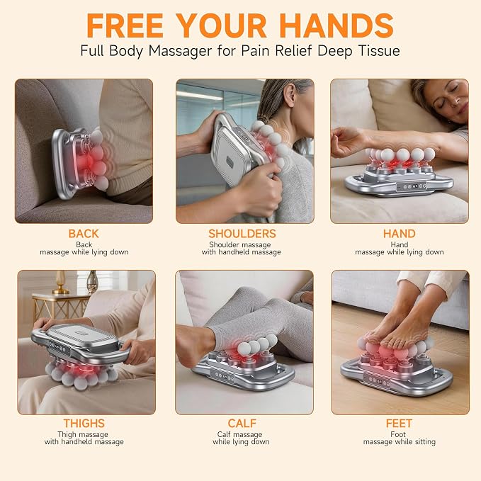 TanSon16 Head Massage Gun Set,Deep Tissue Percussion Massager with 9 Levels & 9 Modes,Cordless Electric Massage Back Tools for Shoulder/Waist/Arm/Hand/Leg/Calf/Foot/Hip Full Body Muscle Pain Relief