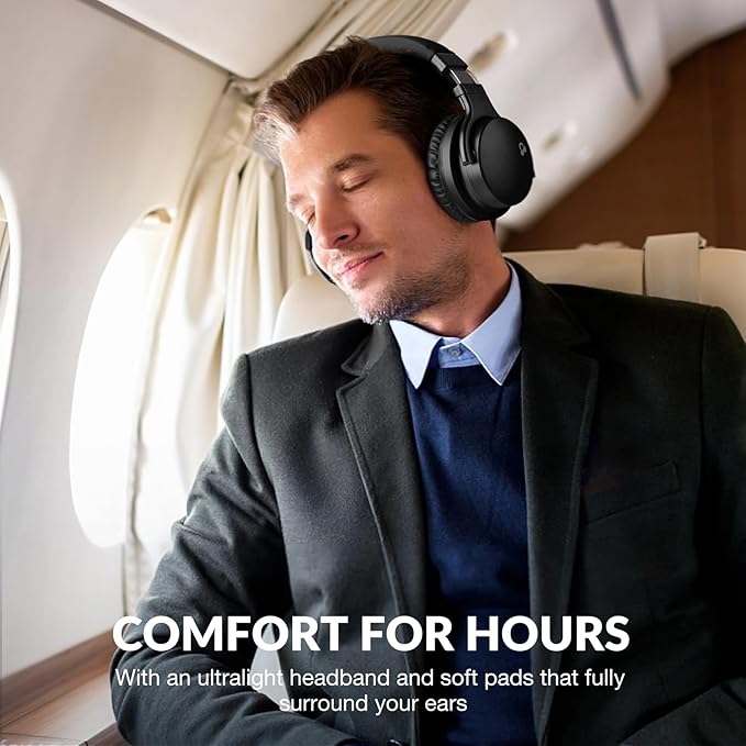 Million Sold Classic E7 Active Noise Cancelling Headphones with Upgraded HD Sound, Wireless Bluetooth Headphones Over The Ear Unequaled Comfort, Vivid Deep Bass, for Home Office Travel Birthday Gift