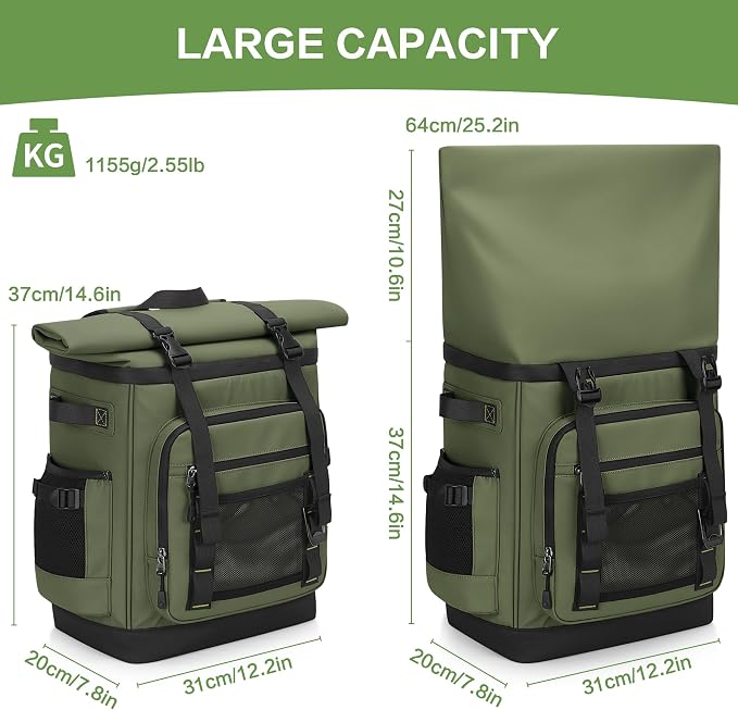 42 Can Backpack Cooler,40L Insulated Double Decker Leakproof, Waterproof Travel Cooler Backpack for Beach Camping Picnic Travel