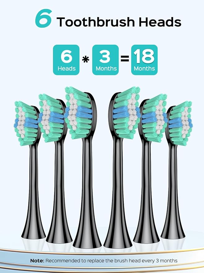 COSLUS Water Dental Flosser Tooth Pick: 10 Levels Smooth Control Portable Wireless Electric Toothbrush for Adults and Kids Rechargeable Black and Black