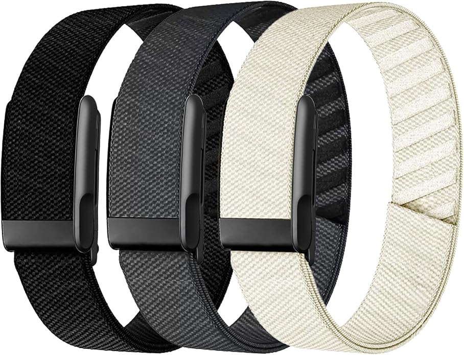 3 Packs Stretchy Bicep Straps Compatible with Whoop 5.0/4.0/3.0 Bands, Sport Nylon Adjustable Replacement Arm/Ankle Band for Whoop 5.0 MG/One/Peak/Life Durable Breathable Wearable Health Fitness Activity Tracker