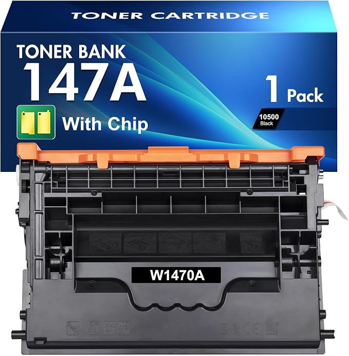 147A Black Toner Cartridge Compatible for HP 147A M612 Toner Cartridge W1470A 147X W1470X for HP LaserJet Enterprise M610n M611dn M611x M612dn M612x MFP M634h M635fht M635h M636fh Printer Ink (1-Pack)
