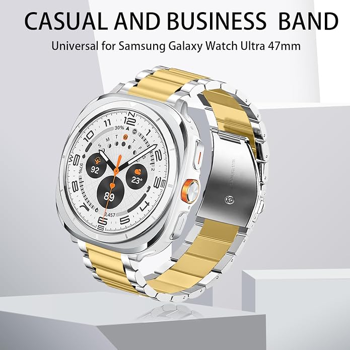 GOLDTOLUCK No Gap Stainless Steel Band Compatible with Samsung Galaxy Watch 8 7 6 5 4 Classic FE Pro Ultra 40mm 44mm 46mm 43mm 47mm 45mm 42mm Replacement Men Women Milanese Metal Elegant Casual