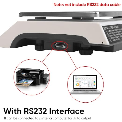 Industrial Counting Scale 3kg/0.05g with RS232 Port Digital Inventory Counting Scale for Parts Coins Piece Counting Scale for Computer/Printer, Precision Electronic Gram Scale(g/kg/lb)