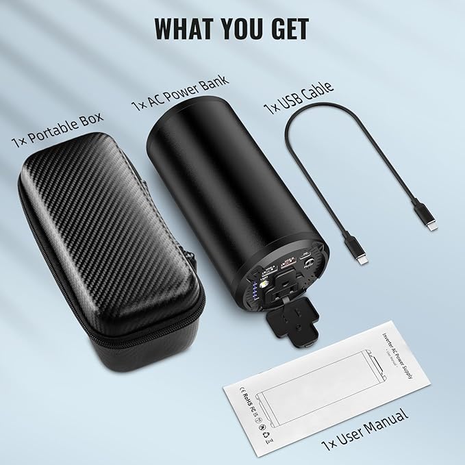 Portable Laptop Charger with AC Outlet, 98Wh/100W Power Bank 27000mAh External Travel Battery Pack with LED Flashlight for MacBook, IPad, Dell, HP, Samsung, iPhone, Switch and More