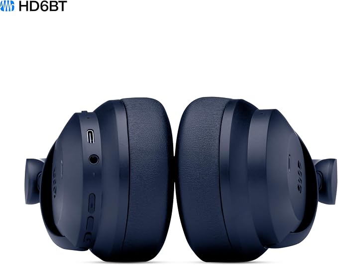PreSonus Eris HD6BT — Over-Ear Closed-Back Wireless Headphones, Bluetooth, ANC Noise Cancelling, Up to 60 Hours Battery Life, Studio Headphones for Mixing, Monitoring, Recording, Midnight Blue