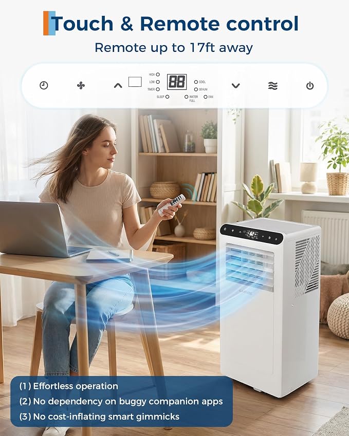 Garvee 8000 BTUs Portable Air Conditioners,350 Sq.Ft. Ceer 6.2,DOE 5K BTUs