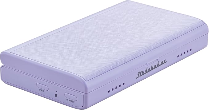 Studebaker Techmate All-in-One: Portable Travel Clock, Wireless & Wired Phone Charger, Bluetooth Speaker, and Power Bank (Lilac)