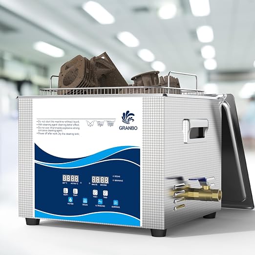 Granbo Ultrasonic Machine 15L 360W Jewelry Cleaner Ultrasonic Machine 40kHz with Heater Timer and Degassing,110V Digital Ultrasonic Jewelry Cleaner for Jewelry Glass Eyeglass Dental Parts Cleaning