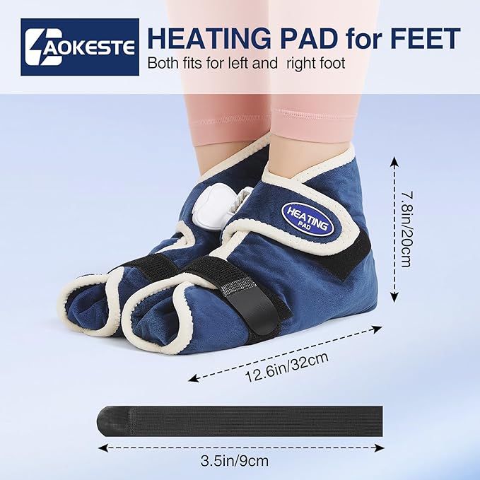 AOKESTE Heating Pad for Feet and Ankle,Heating Pad for Feet Neuropathy,Foot Heating Pad for Achilles Tendonitis Relief,Auto Shut Off,Heated Foot Warmers for Plantar Fasciitis Relief(2PCS)