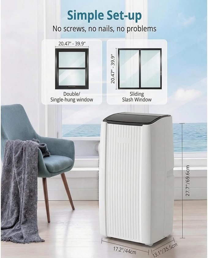 Garvee Portable Air Conditioner, 14000 BTU Portable AC Unit with Dehumidifier, Fan and Remote Control, Energy Efficient Indoor AC Conditioner for Rooms Up to 700 Sq. ft., for Bedroom