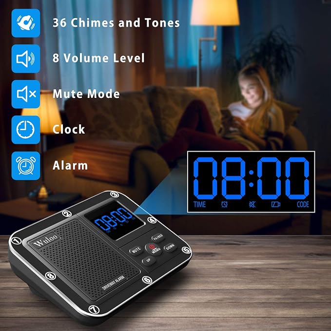 Wireless Driveway Alarm 1800 Feet Long Range Motion Sensor Alert System Driveway Detector for Home with 1800mAh Rechargeable Battery (1&2-Brown)
