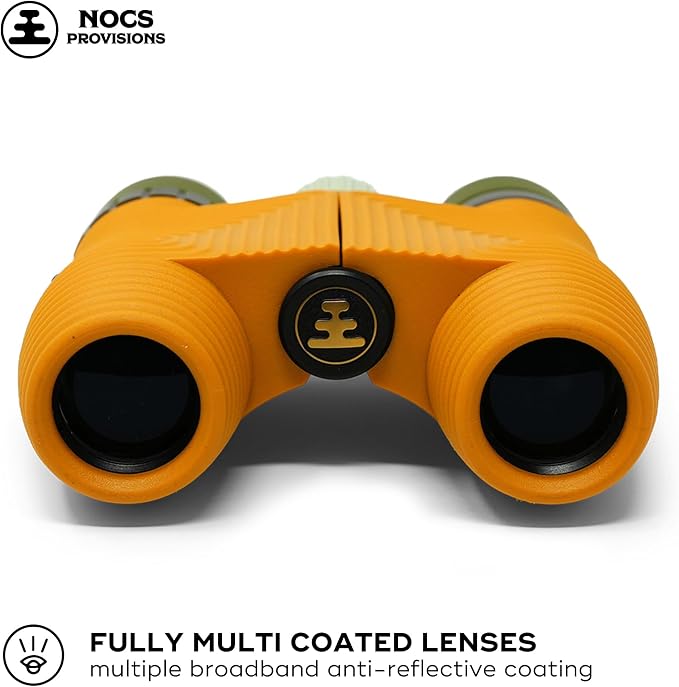 Nocs Provisions Standard Issue 10x25 Waterproof Binoculars, 10X Magnification, Bak4 Prism, Wide View Multi-Coated Lenses for Bird Watching, Hiking & Backpacking - Beeswax Yellow