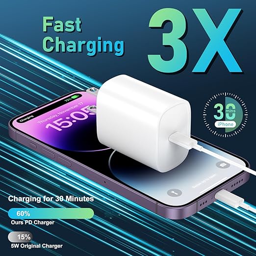 iPhone 14 13 12 11 Charger Fast Charging [MFi Certified],10FT Long Lightning Cable with 20W USB C Charger Block for iPhone 14/14 Pro Max/13/13 Pro Max/12/12 Pro Max/11/11Pro/XS/Max/XR/X,iPad,White
