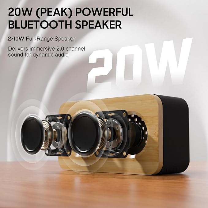 Portable Bluetooth Speaker Wireless,20W(Peak) Bluetooth Speaker with TWS, AUX, TF Card,Wireless Speaker with BT5.3,7H Playtime for Home Party Outdoors Gifts
