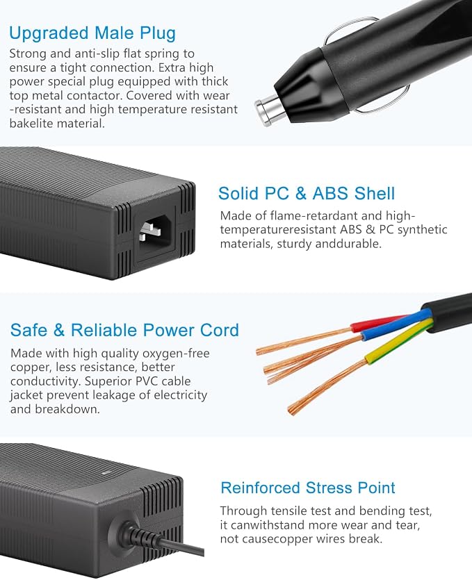 Upgraded 12V Power Supply Adapter for GMG Green Mountain Grill Jim Bowie, Daniel Boone, Davy Crockett Prime/Prime Plus Grill, P-1001 P-1266 13FT Power Cord Replacement Part for Ledge Peak Trek