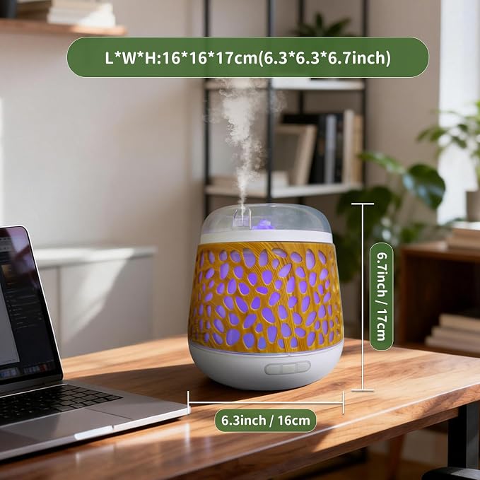Weljoy Dancing Water Essential Oil Diffuser with 8 Colors Night Light, Multiple diffusing Modes, Humidifier, Relaxing Water Flow Sounds, White Noise, 500ml Water Tank, Mood Light for Home Decor (DW01)