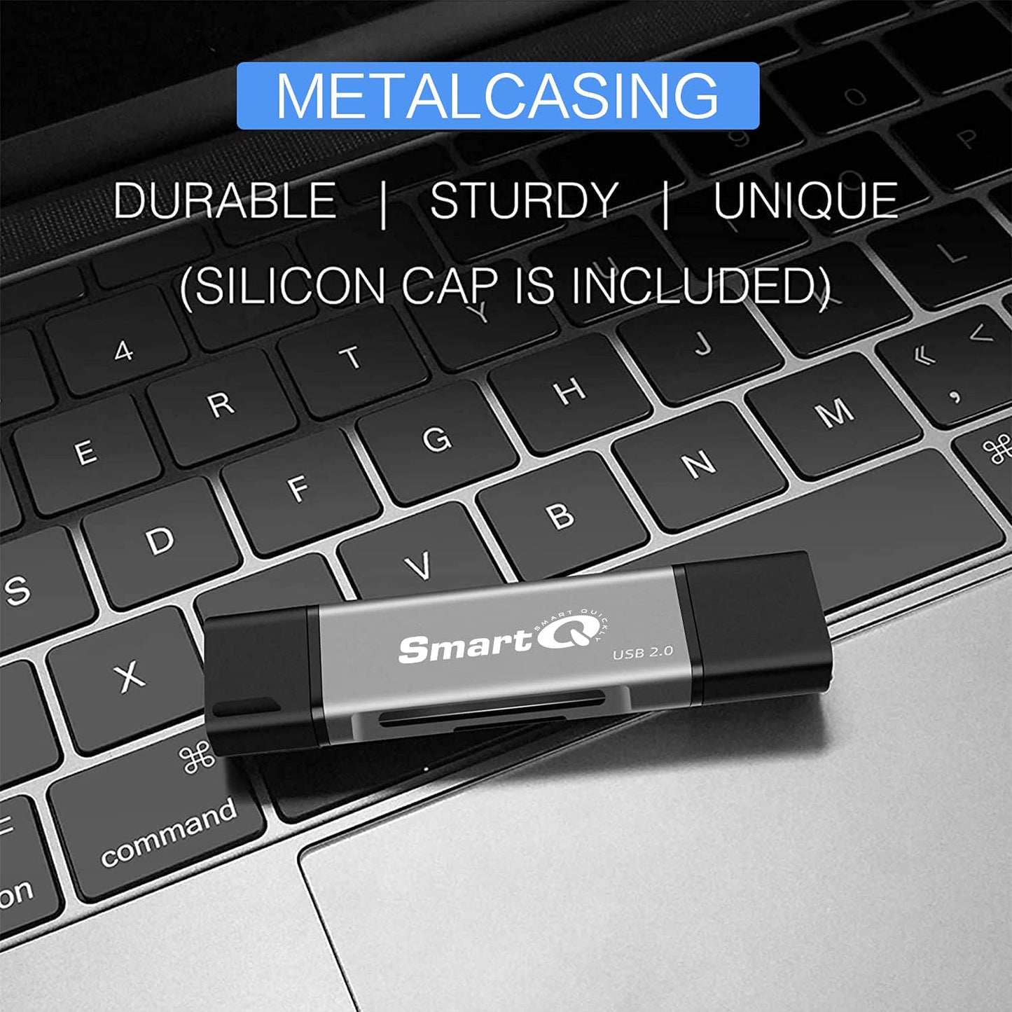 SmartQ C256 Micro SD Card Reader to USB Adapter USB-C and USB A USB Memory Card Reader USB 2.0 Super Speed for MicroSDXC, MicroSDHC, SD, SDXC, SDHC, SD Cards, Works for Windows, Mac OS X, Android