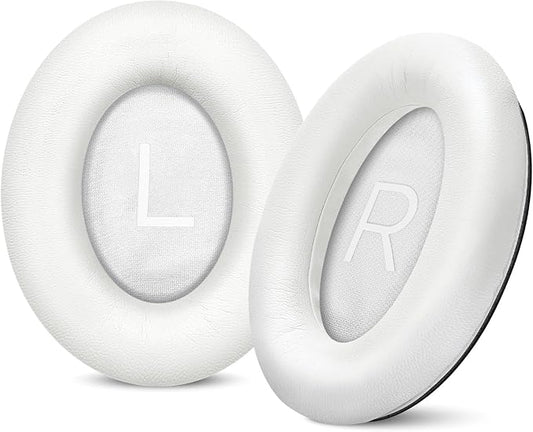 Aurivor Replacement Ear Pads for Bose QuietComfort 45 35 ii (QC45 QC35) Headphones, Anti-Tear Earpads Cushions for QC SE SC & New Quiet Comfort (Deep Bass), Softer Foam & Leather (White)