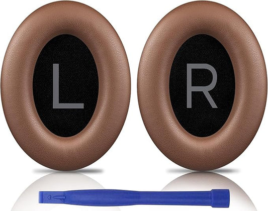 SOULWIT Earpads Replacement for Bose QuietComfort 45 (QC45)/QuietComfort SE (QC SE)/Quiet Comfort Wireless Over-Ear Headphones, Ear Pads Cushions with Softer Protein Leather - Coffee