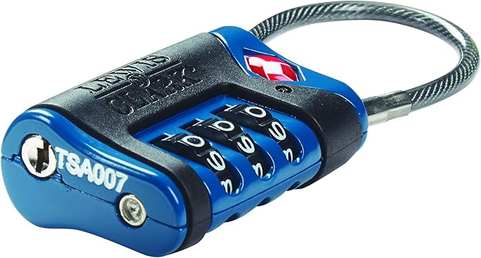 Lewis N. Clark TSA-Approved Combination Luggage Lock With Steel Cable (2-Pack), Blue, One Size