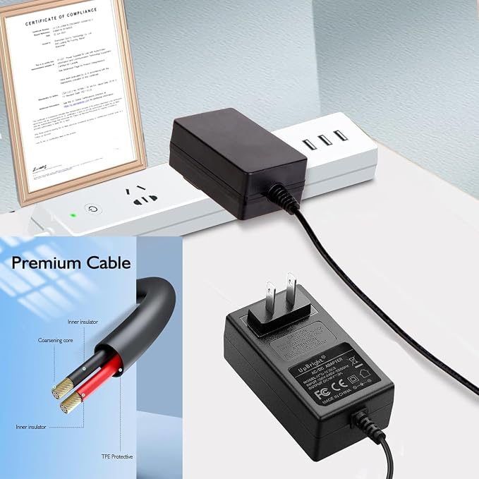 UpBright AC/DC Adapter Compatible with JASTIP Model V15 V15AB V 15 15AB 29.6V 2500mAh 29.6VDC 2.5Ah Li-ion Battery 500W 40Kpa Powerful Suction Cordless Stick Vacuum Cleaner Power Supply Cord Charger