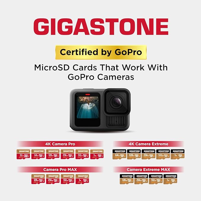 【5-Years Data Recovery】 GIGASTONE 512GB Micro SD Card with USB 3.2 Type C Card Reader, 4K Camera Pro MAX, Speed Up to 170MB/s Compatible with Gopro, DJI, Dash Cam, MicroSDXC UHS-I A2 V30 U3