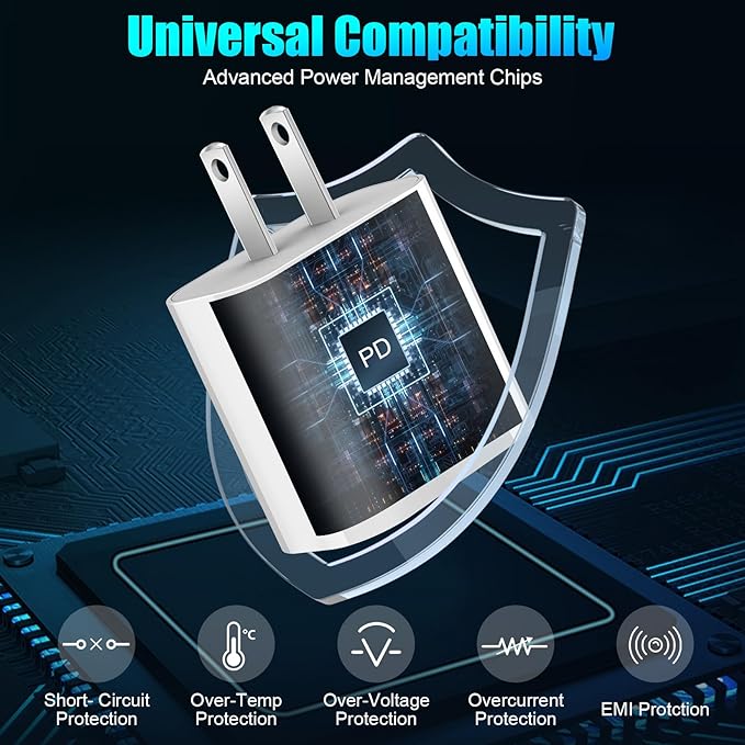 Fast Charging for iPhone 16 15 Charger,2Pack 20W Apple USB C Charger Block with 6FT USB C to C Charging Cable for iPhone 16 Pro max/16 Pro/15 Pro/15Plus/iPad Pro 12.9 11/iPad Air 5 4/iPad mini 6