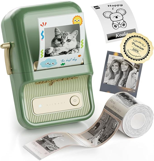 NIIMBOT B21 Pro Label Maker, 300DPI HD Label Printer, Ideal for Notes,Photos, Study Graphics, Memo Maker,50x30mm Label(Pine Green)