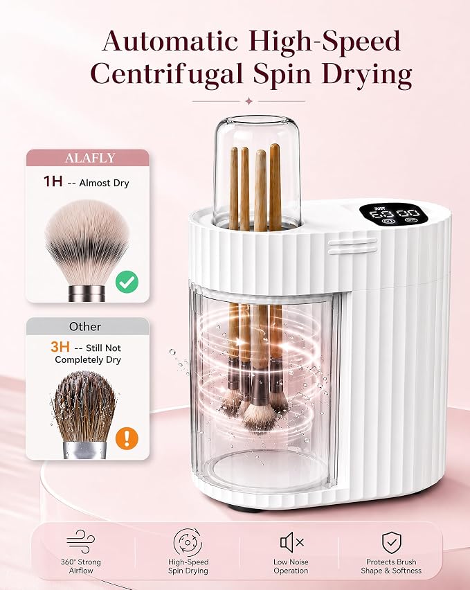 3 IN 1 Electric Makeup Brush Cleaner & Dryer, Automatic USB Deep Cleaning Machine, Portable Quick Clean & Dry [No Need to Remove Makeup Brushes], Fits Most Brush Sizes