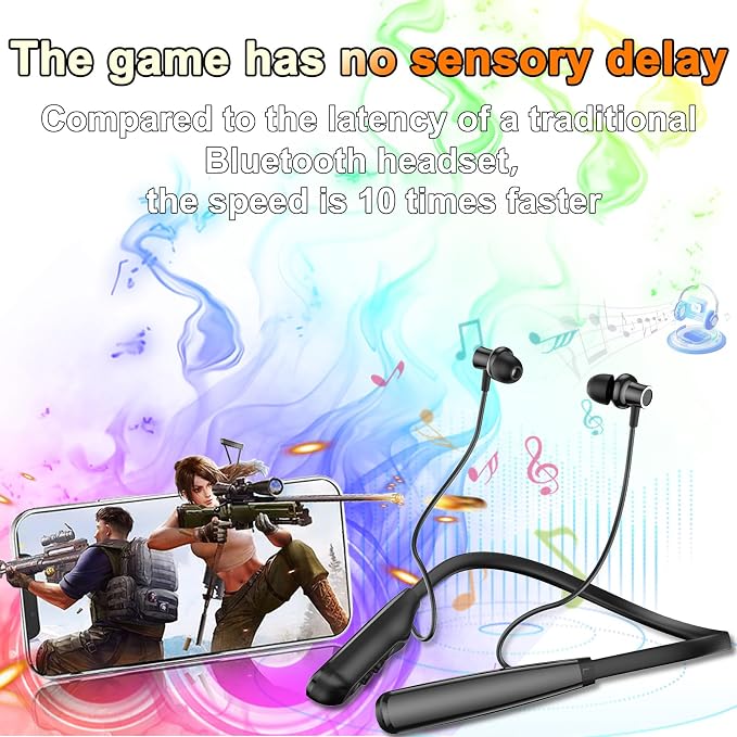 Kinobo Neckband Bluetooth Headphones, 6.0 Bluetooth 100 Hours Playtime，IPX7 Sports Waterproof Earbuds with Microphone Noise Cancelling with HiFi Speakers Multiple Switchable Sound Modes