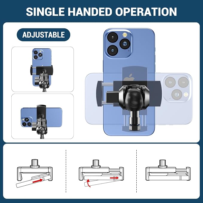 Surfcabin No Punching Required Dash Phone Holder, Compatible with 2015-2020 F150 2017-2022 F250 F350, Metal Cellphone Mounting Bracket Stand for Most CellPhones (Clip Type)