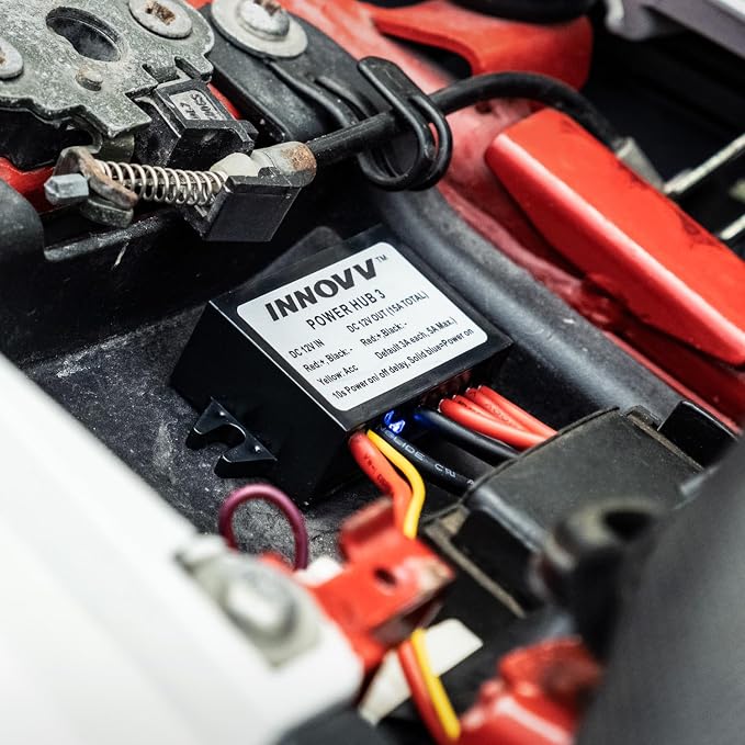 INNOVV Power Hub 3 Power Distribution System Kit, DC 12V 15A Motorcycle Power Distribution Hub, Connecting Up to 5 Devices Installed on The Motorcycle