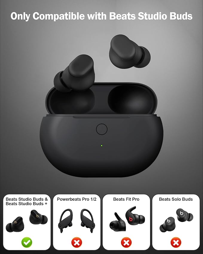 Charging Case Replacement for Beats Studio Buds - Earbuds Charger Case with Bluetooth Pairing Sync Button, 660mAh Battery (Earbuds Not Included)