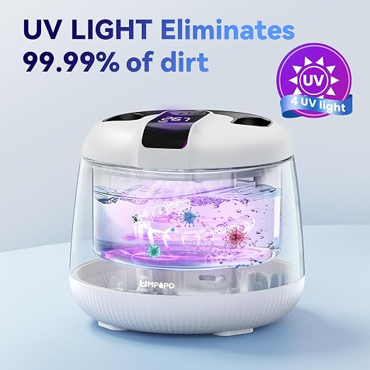 Ultrasonic Retainer Cleaner Machine 48kHz, Dental Cleaning Pod, Ultrasonic Retainer Cleaner for Dentures, Aligners, Mouth Guards, Toothbrush Heads and Jewelry with 200ML Capacity, LAB Supply | Gentle cleaning action works well on mouth guards, toothbru...