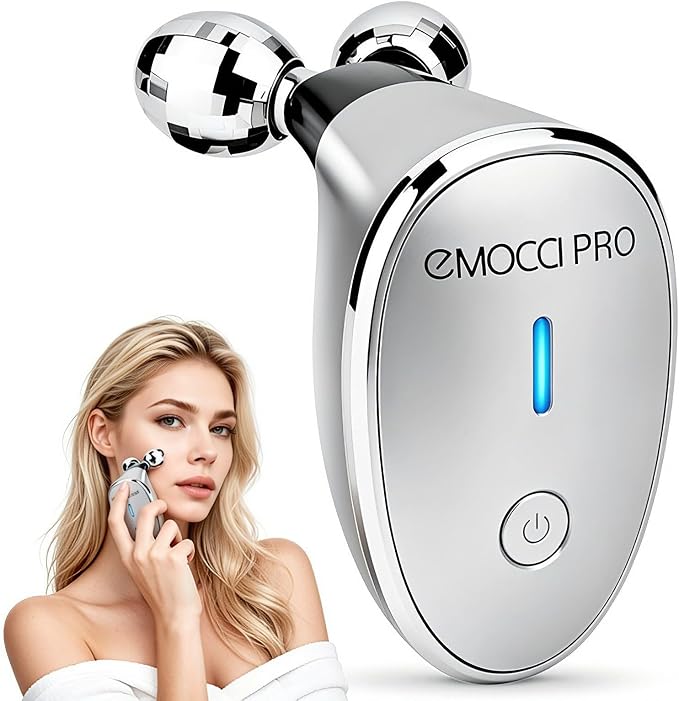 Electric Facial Massager Face Massage Tool, 5-in-1 Portable Vibrating Neck and Face Massager with Dual Rollers, Gentle Skincare Device for Women Girls Daily Use