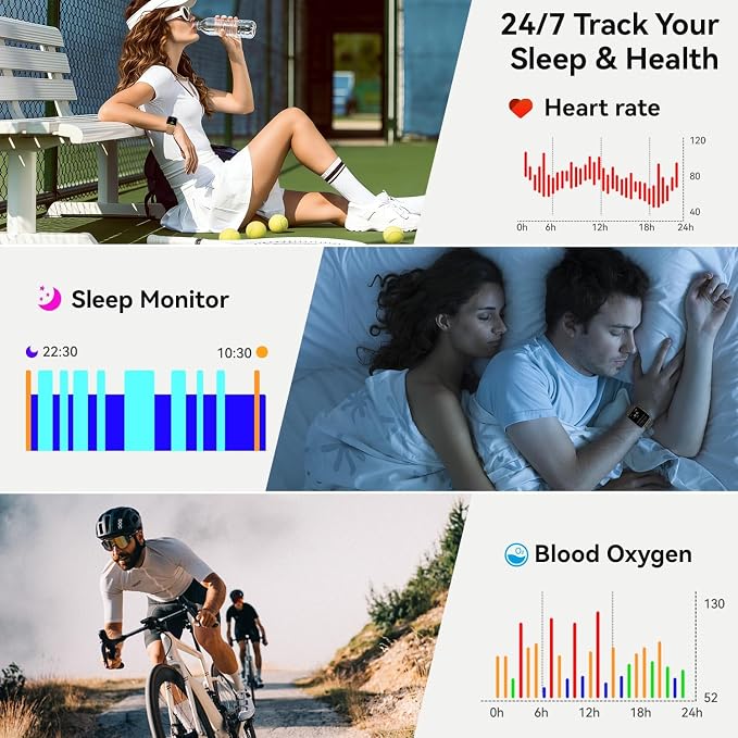 Smart Watch for Men Women Fitness Tracker: Waterproof Bluetooth Call Answer Make Smart Watches for Android iPhone Digital Mens Watches Activity Smartwatch Pedometer Heart Rate Monitor 120 Sports Model