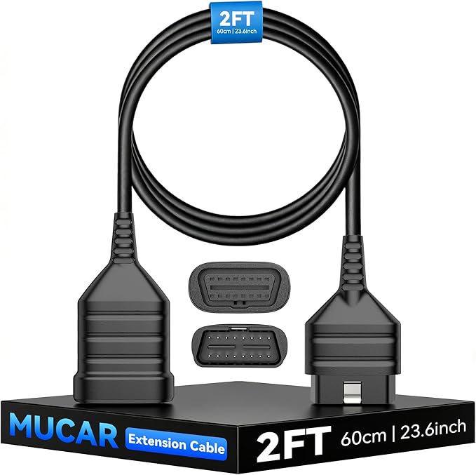 MUCAR 632 AI Bidirectional Scan Tool + Universal 16 Pin Male to Female OBD2 Extension Cable