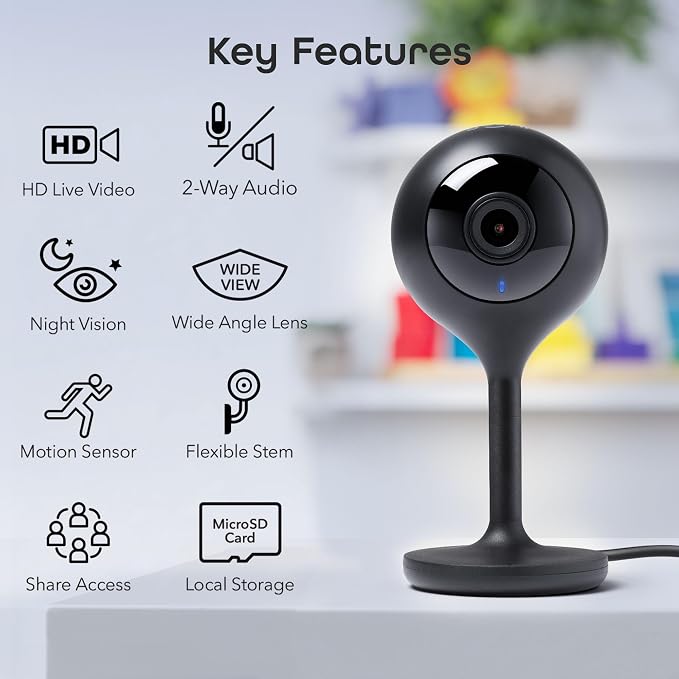 Geeni Look 1080p Indoor Security Camera – 2-Pack Full HD WiFi Indoor Camera with 2-Way Audio, Motion Detection, & Night Vision – Support for Alexa & Google Assistant