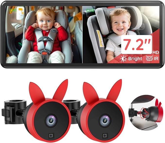 BV3PRO Baby Car Camera + Dashboard Arm Mount Bundle | Unobstructed Rearview Package