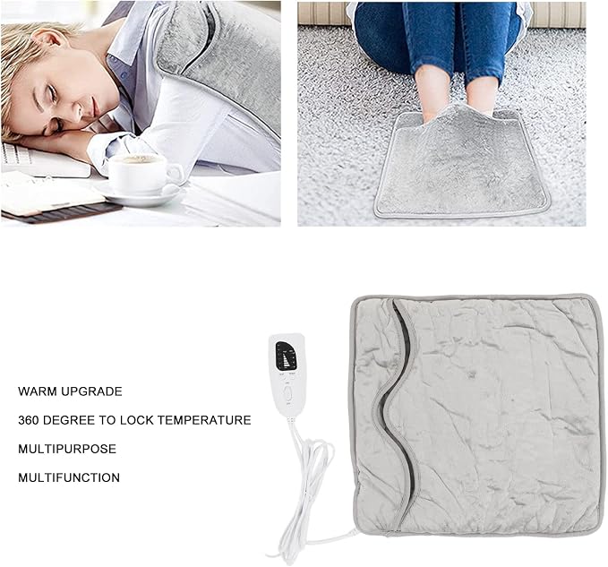 Electric Heated Foot Warmers for Men and Women Electric Foot Warmer Pad 6 Level Portable Soft Detachable Foot Heating Pad for Bedroom