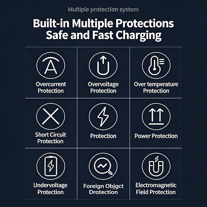 3-in-1 Foldable Wireless Charger with Night Light - 15W Fast Wireless Charger for Simultaneous Charging of Phone, Watch & Earbuds, Compatible with All Qi-Certified Devices,X455 Black.